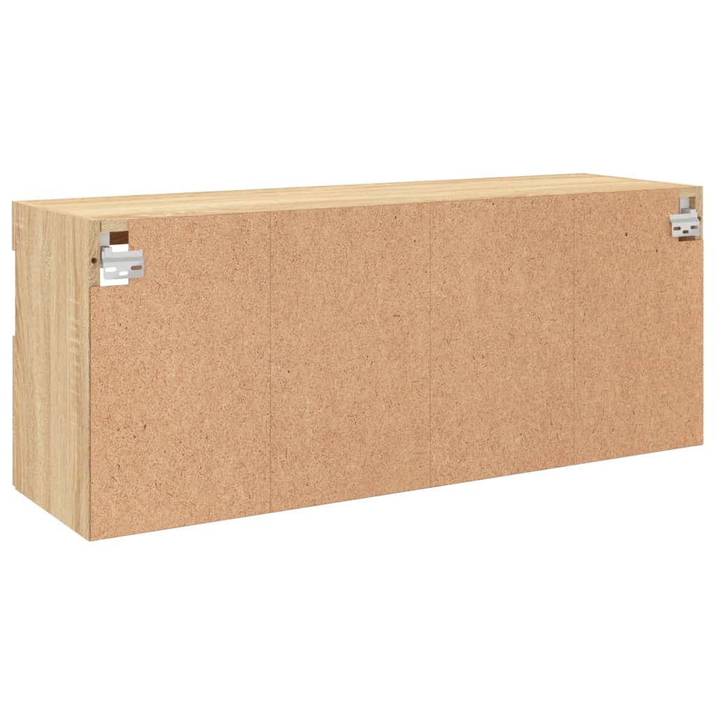 Sieninė TV spintelė su LED lemputėmis, ąžuolo, 100x30x40cm