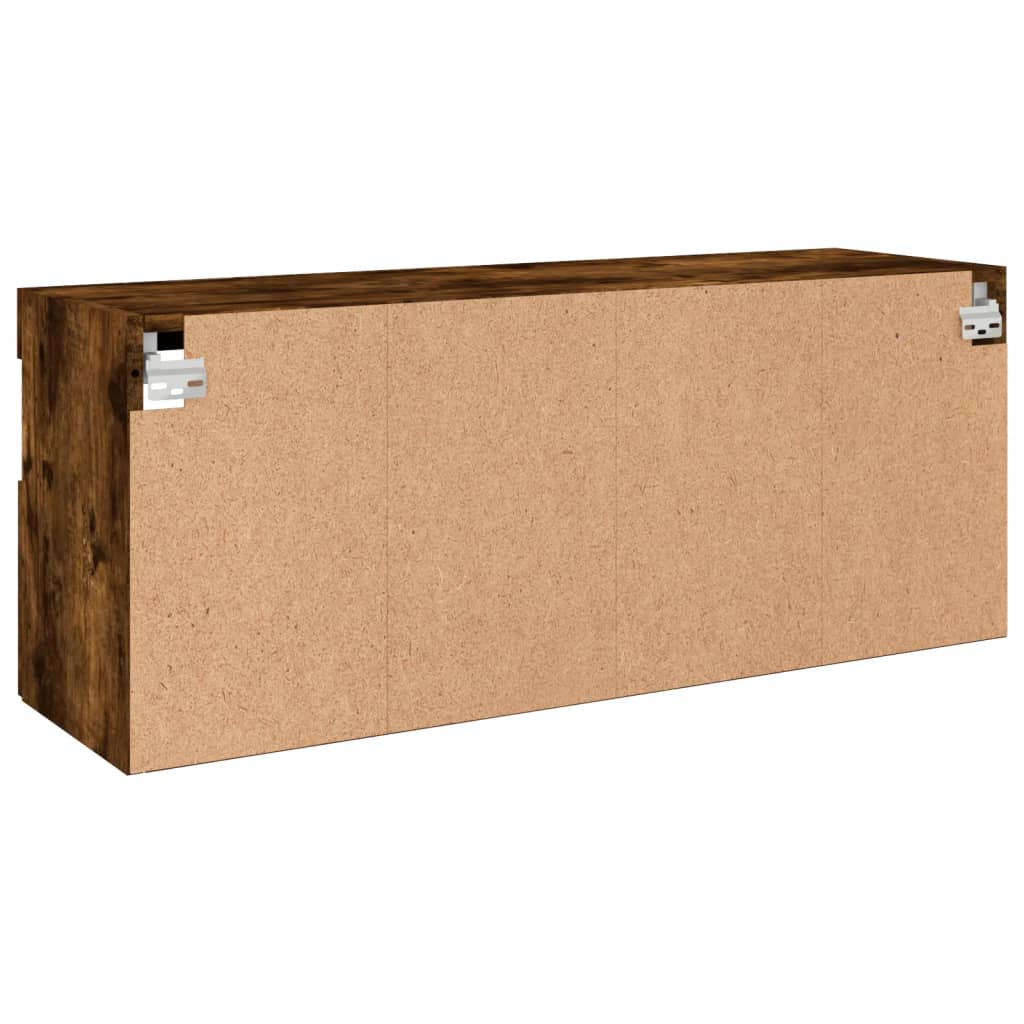 Pie sienas stiprināms TV skapītis ar LED apgaismojumu, dūmu krāsas, 100x30x40cm