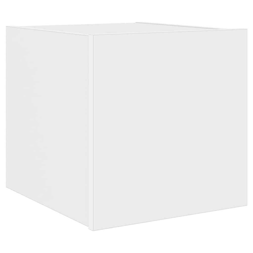 Sieninė TV spintelė su LED lemputėmis, balta, 30,5x35x30cm