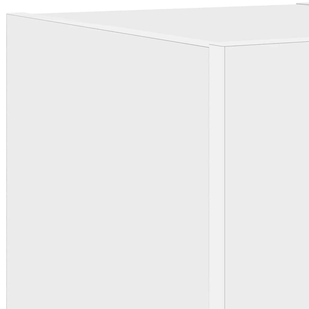 Sieninė TV spintelė su LED lemputėmis, balta, 30,5x35x30cm
