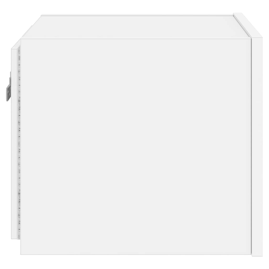 Sieninė TV spintelė su LED lemputėmis, balta, 30,5x35x30cm