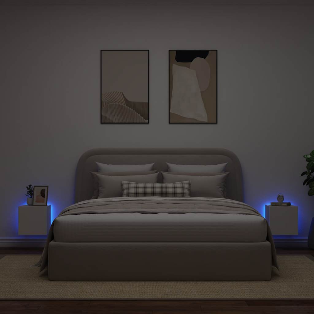 Sienas TV skapīši ar LED, 2 gab., balti, 30,5x35x30 cm