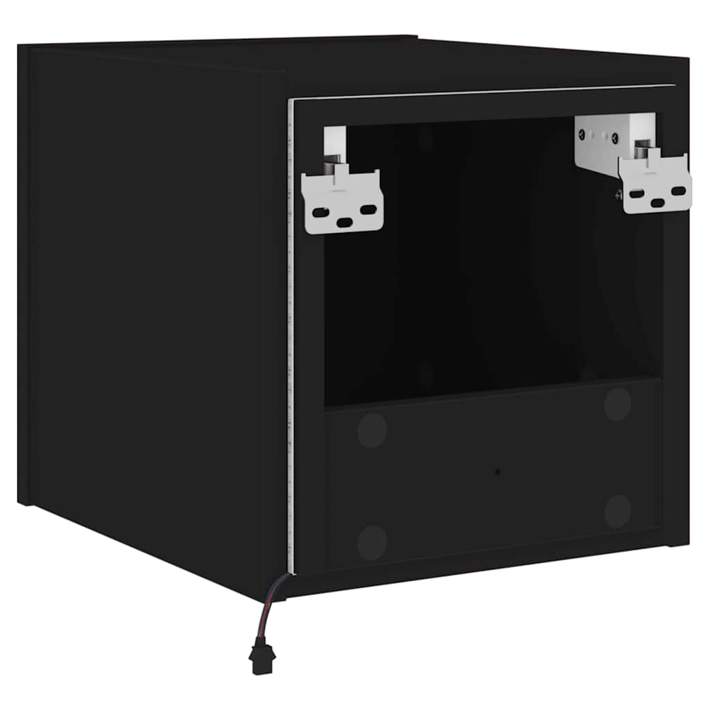 Sienas TV skapīši ar LED, 2 gab., melni, 30,5x35x30cm