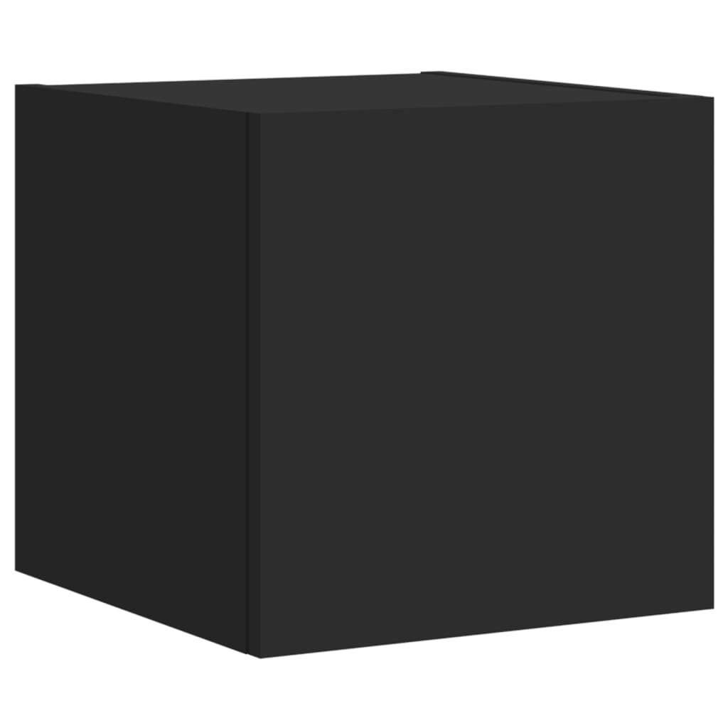Wall-mounted TV Cabinets with LED, 2 pcs., Black, 30.5x35x30cm