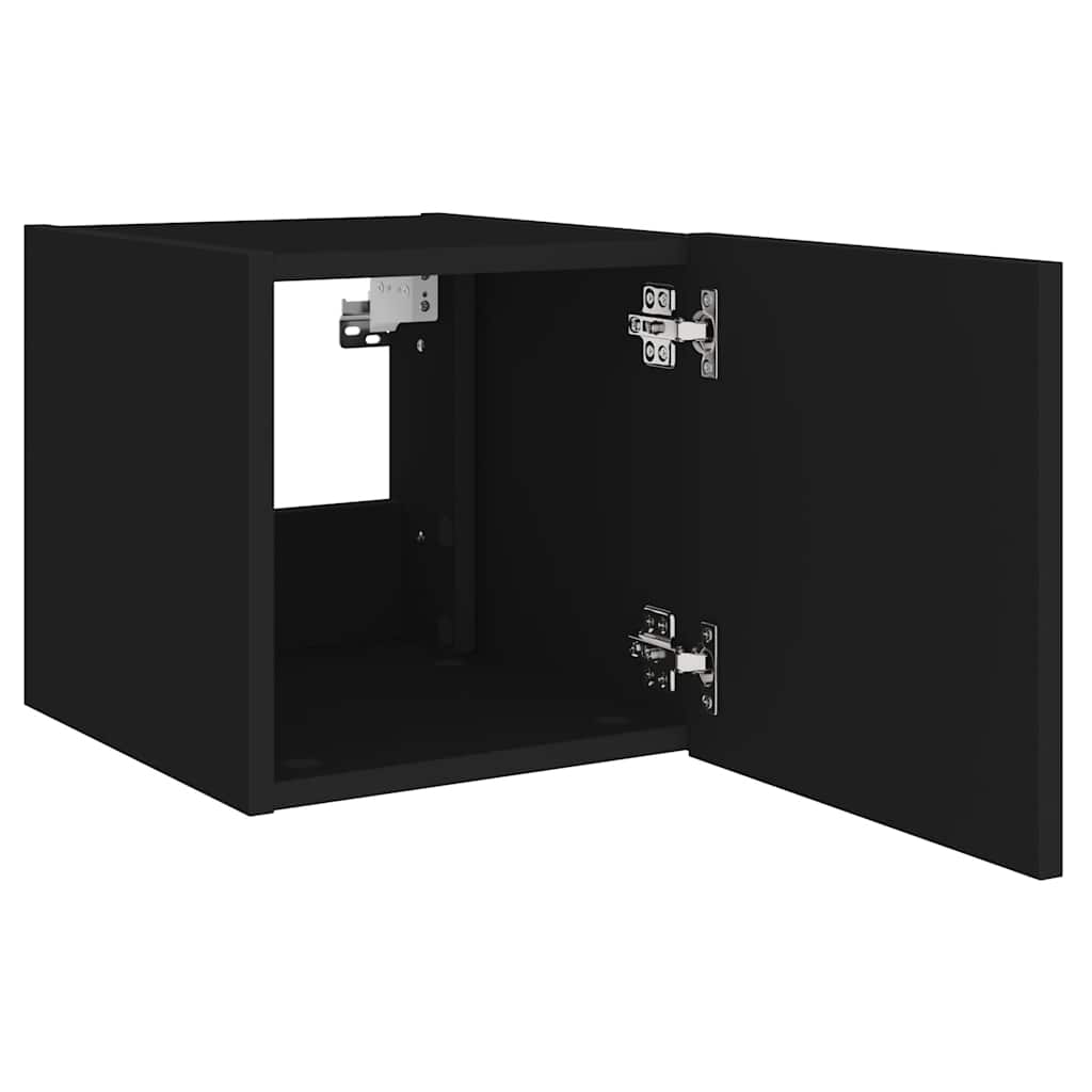 Sienas TV skapīši ar LED, 2 gab., melni, 30,5x35x30cm