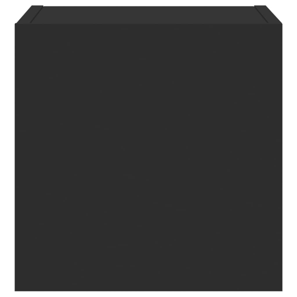 Wall-mounted TV Cabinets with LED, 2 pcs., Black, 30.5x35x30cm