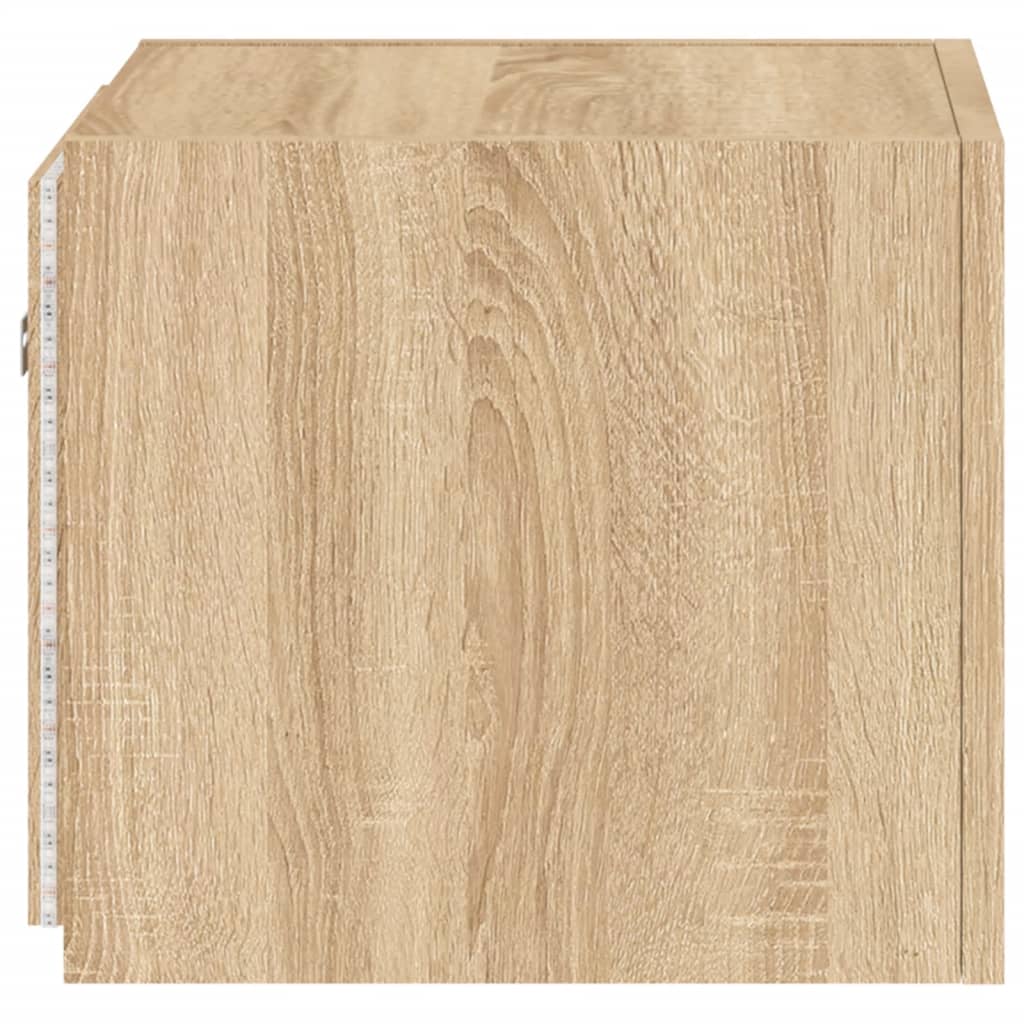 Sieninė TV spintelė su LED lemputėmis, ąžuolo, 30,5x35x30cm