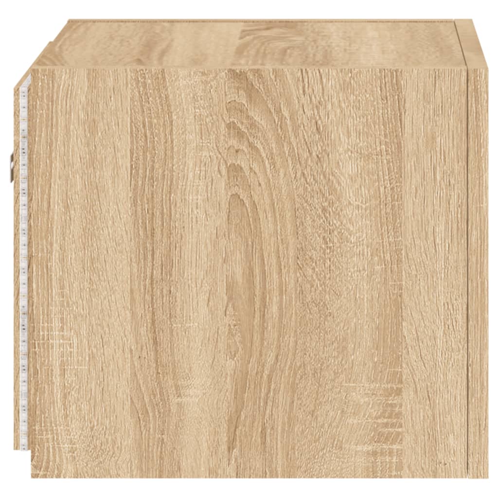 Sieninės TV spintelės su LED, 2vnt., ąžuolo, 30,5x35x30cm
