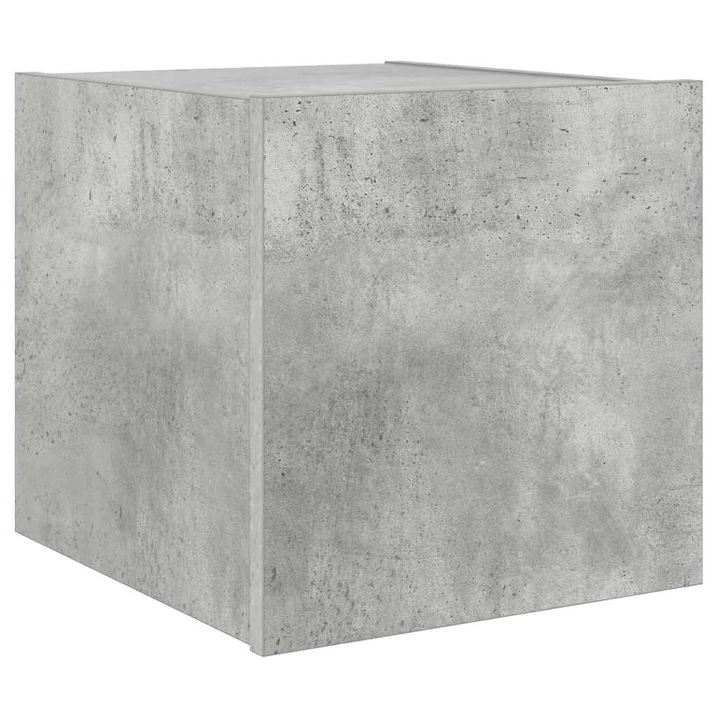 Sieninė TV spintelė su LED lemputėmis, betono, 30,5x35x30cm