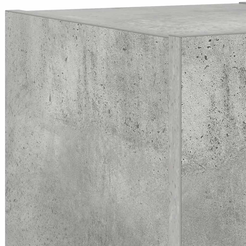 Sieninė TV spintelė su LED lemputėmis, betono, 30,5x35x30cm