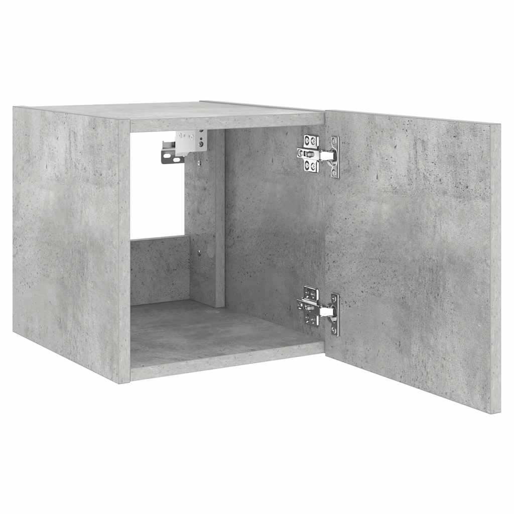 Sieninė TV spintelė su LED lemputėmis, betono, 30,5x35x30cm