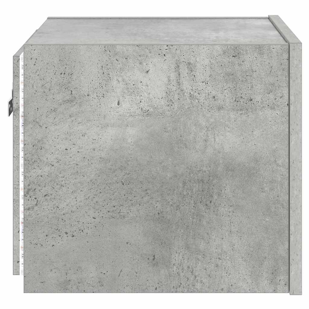 Sieninė TV spintelė su LED lemputėmis, betono, 30,5x35x30cm