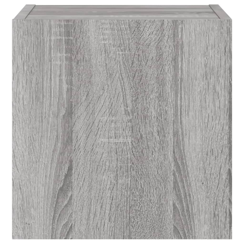 Sieninė TV spintelė su LED lemputėmis, pilka, 30,5x35x30cm