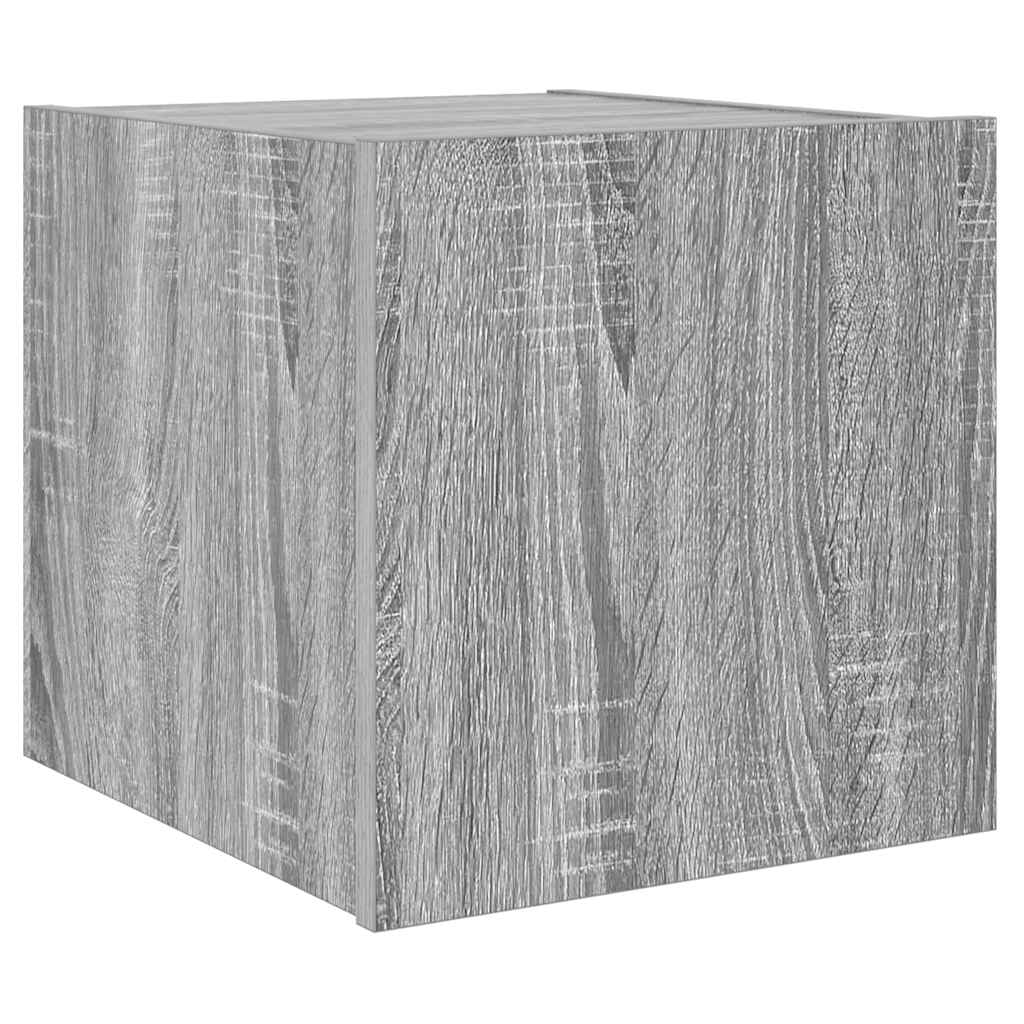 Sieninės TV spintelės su LED, 2vnt., pilkos, 30,5x35x30cm