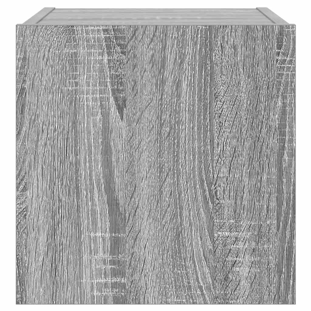 Sieninės TV spintelės su LED, 2vnt., pilkos, 30,5x35x30cm