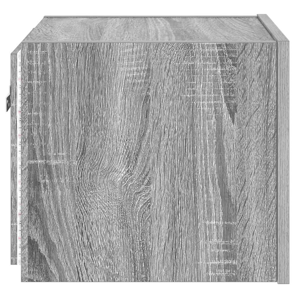 Sieninės TV spintelės su LED, 2vnt., pilkos, 30,5x35x30cm