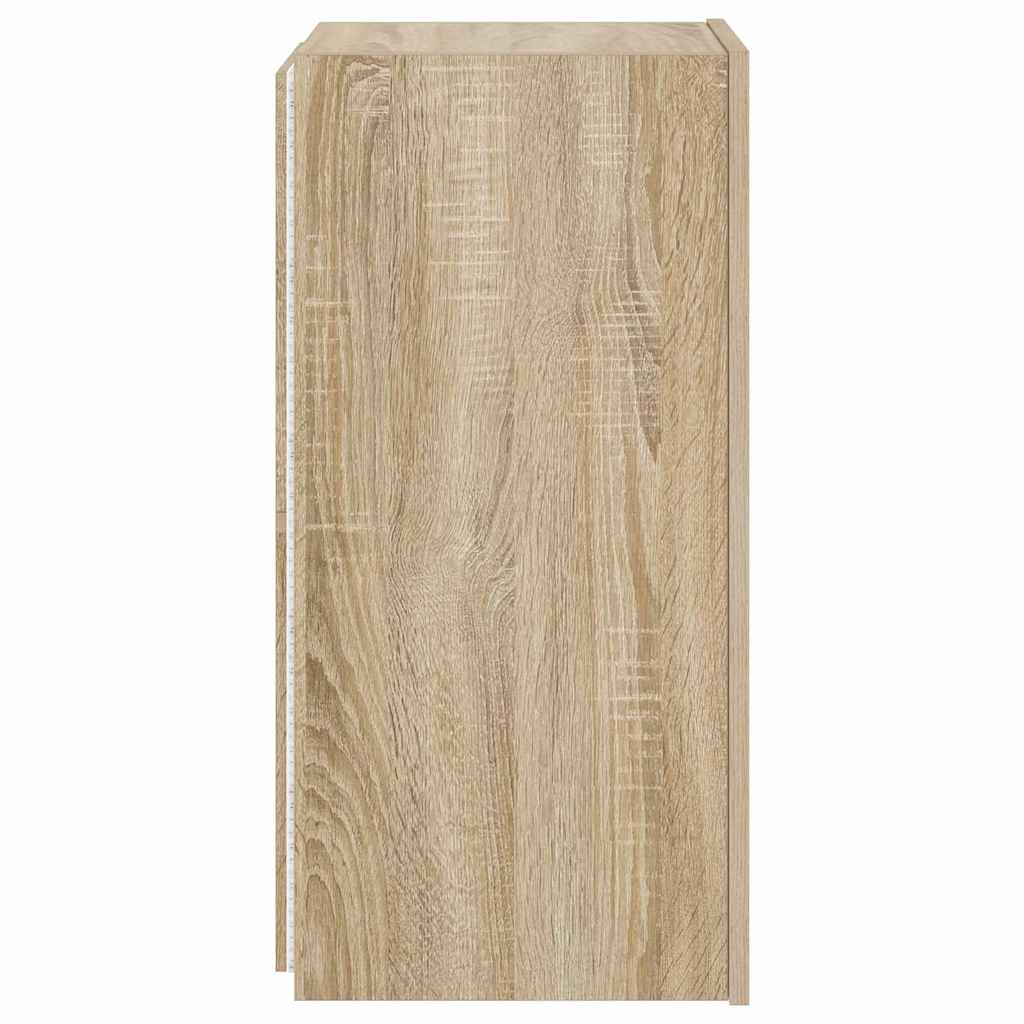 Sieninė TV spintelė su LED lemputėmis, ąžuolo, 30,5x35x70cm