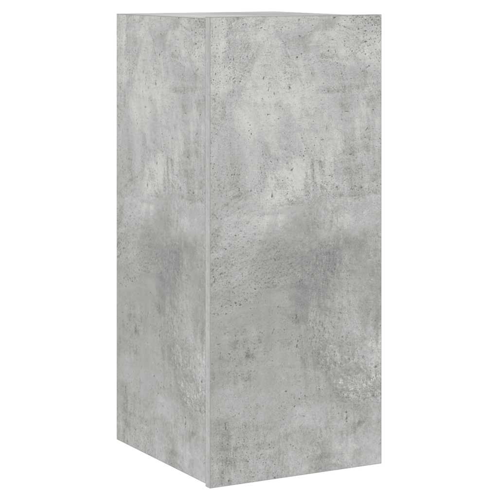 Sieninė TV spintelė su LED lemputėmis, betono, 30,5x35x70cm