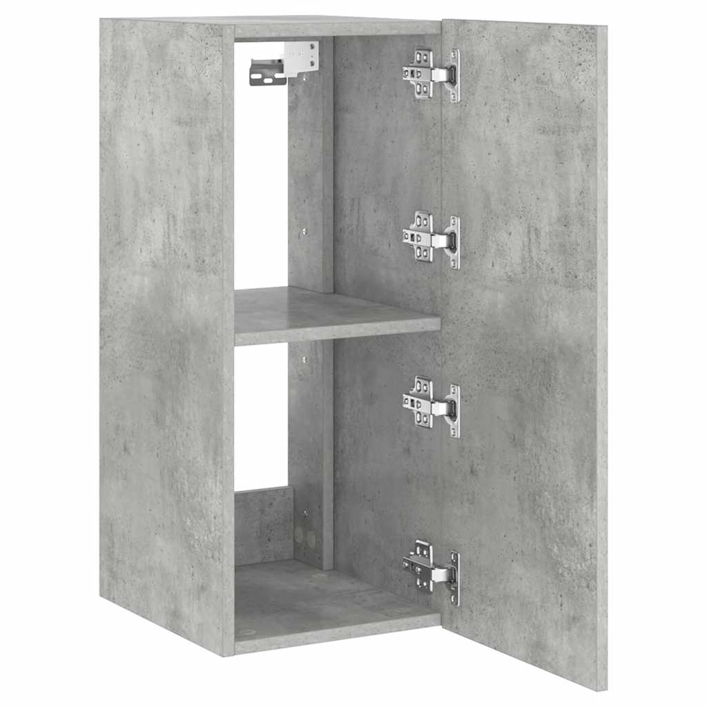 Sieninė TV spintelė su LED lemputėmis, betono, 30,5x35x70cm
