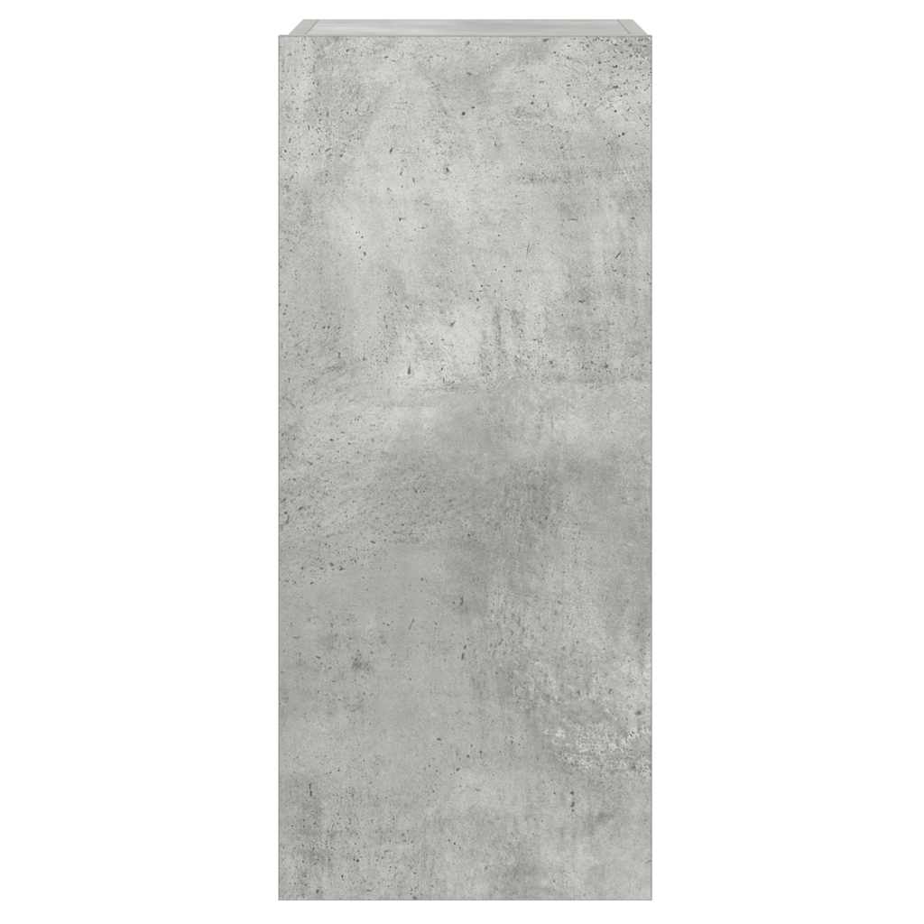 Sieninė TV spintelė su LED lemputėmis, betono, 30,5x35x70cm