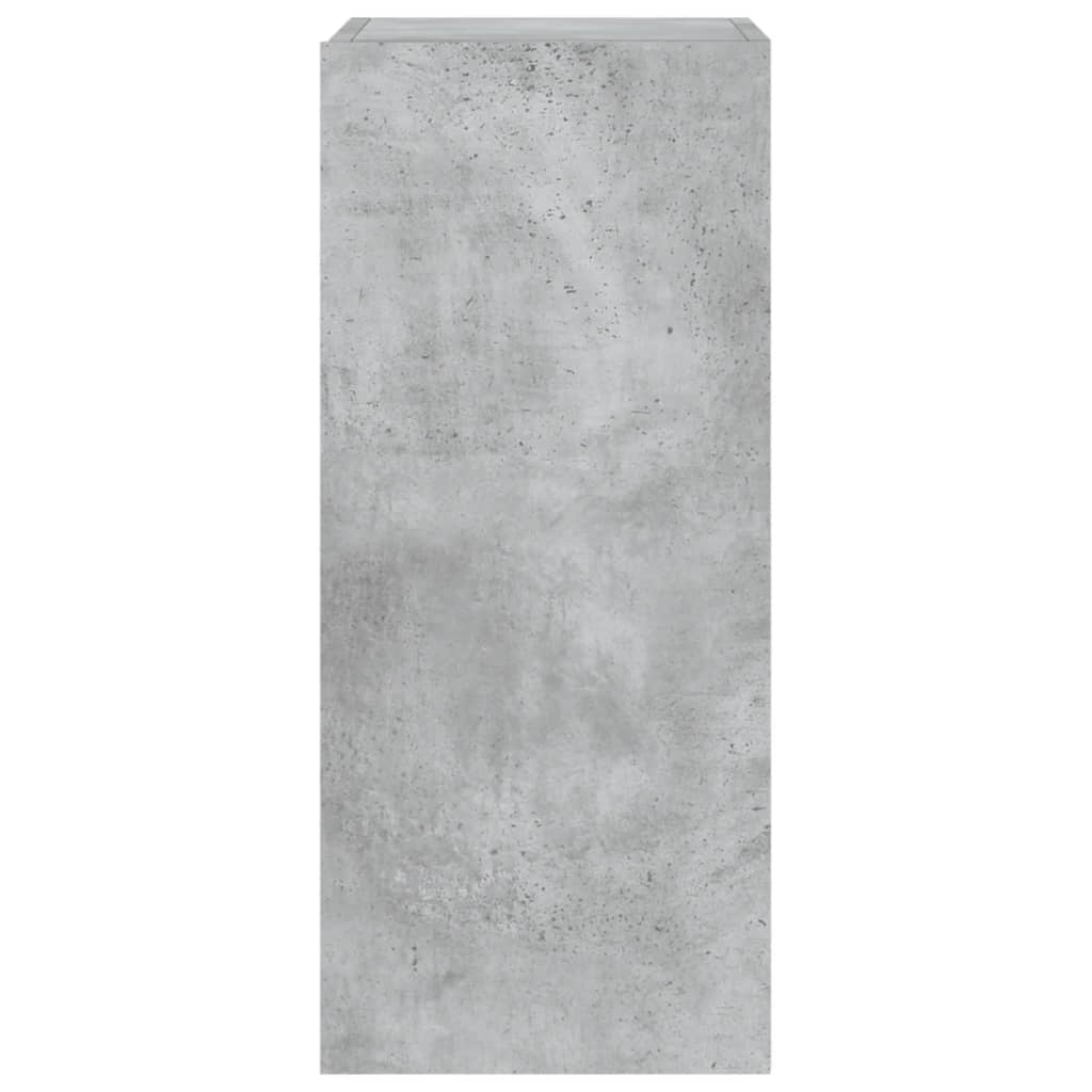 Sieninė TV spintelė su LED lemputėmis, betono, 30,5x35x70cm