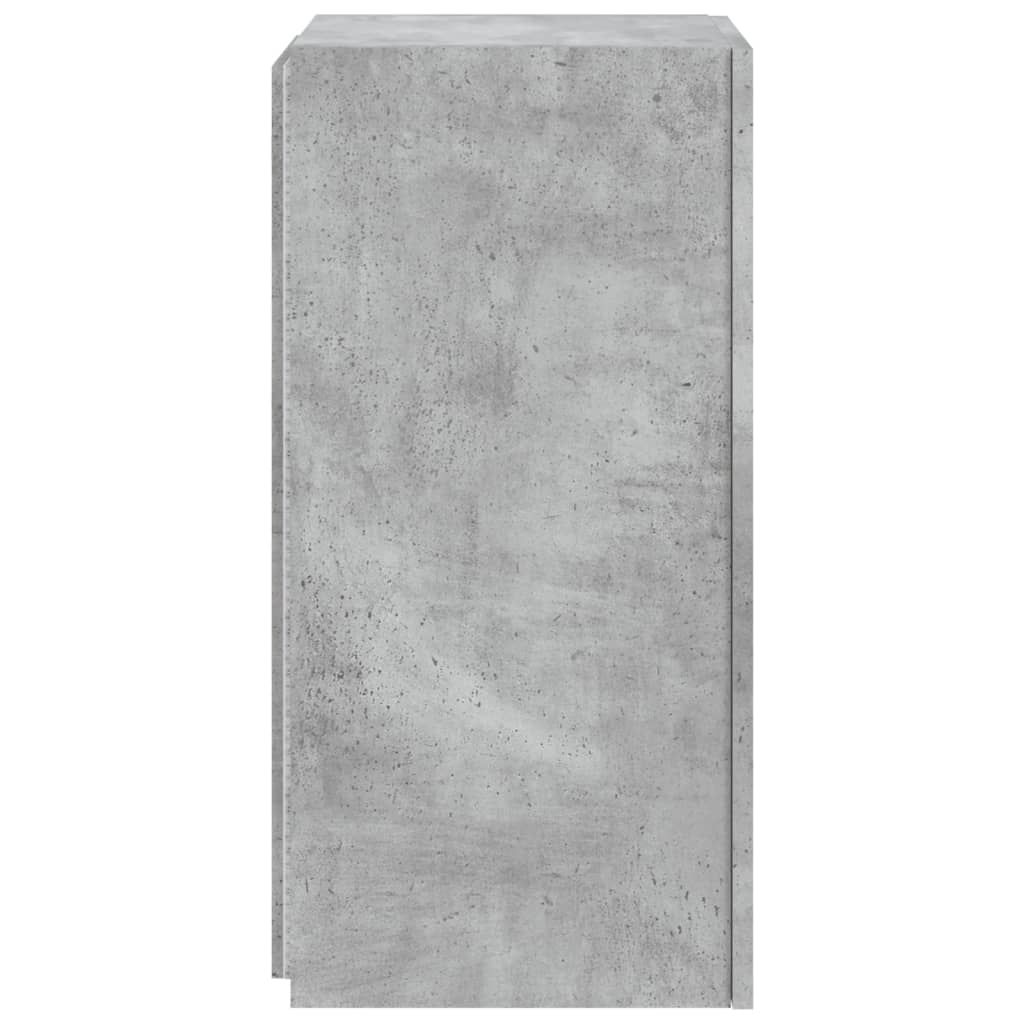 Sieninė TV spintelė su LED lemputėmis, betono, 30,5x35x70cm