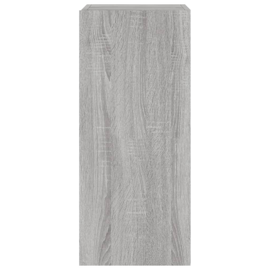 Sieninė TV spintelė su LED lemputėmis, pilka, 30,5x35x70cm