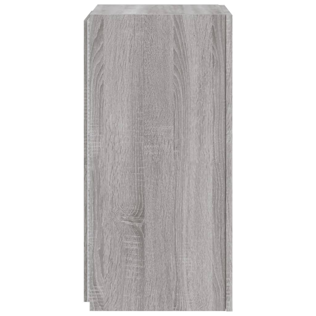 Sieninė TV spintelė su LED lemputėmis, pilka, 30,5x35x70cm