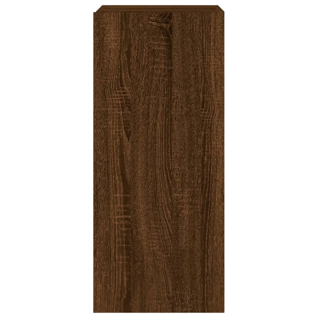 Sieninė TV spintelė su LED lemputėmis, ruda, 30,5x35x70cm