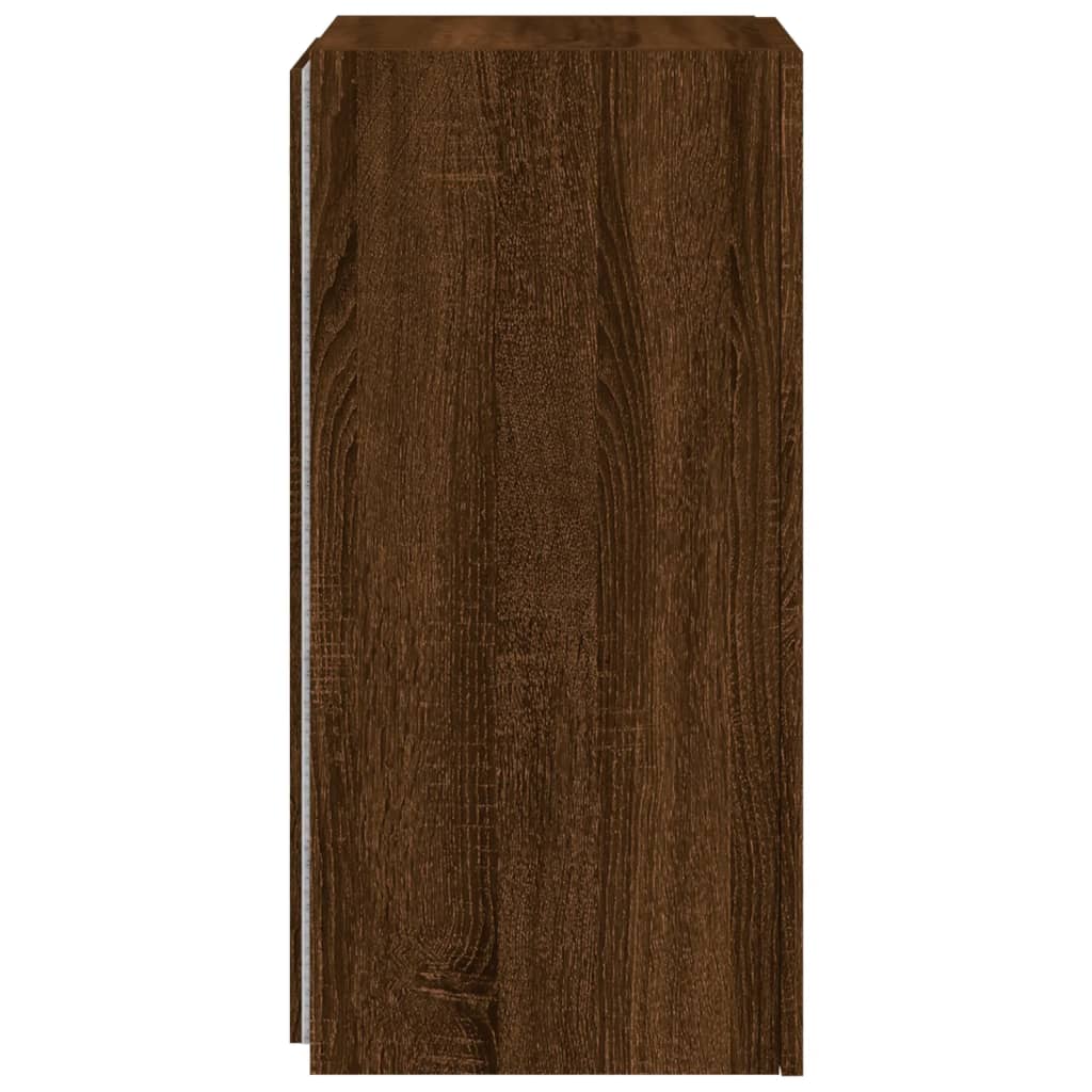 Sieninė TV spintelė su LED lemputėmis, ruda, 30,5x35x70cm