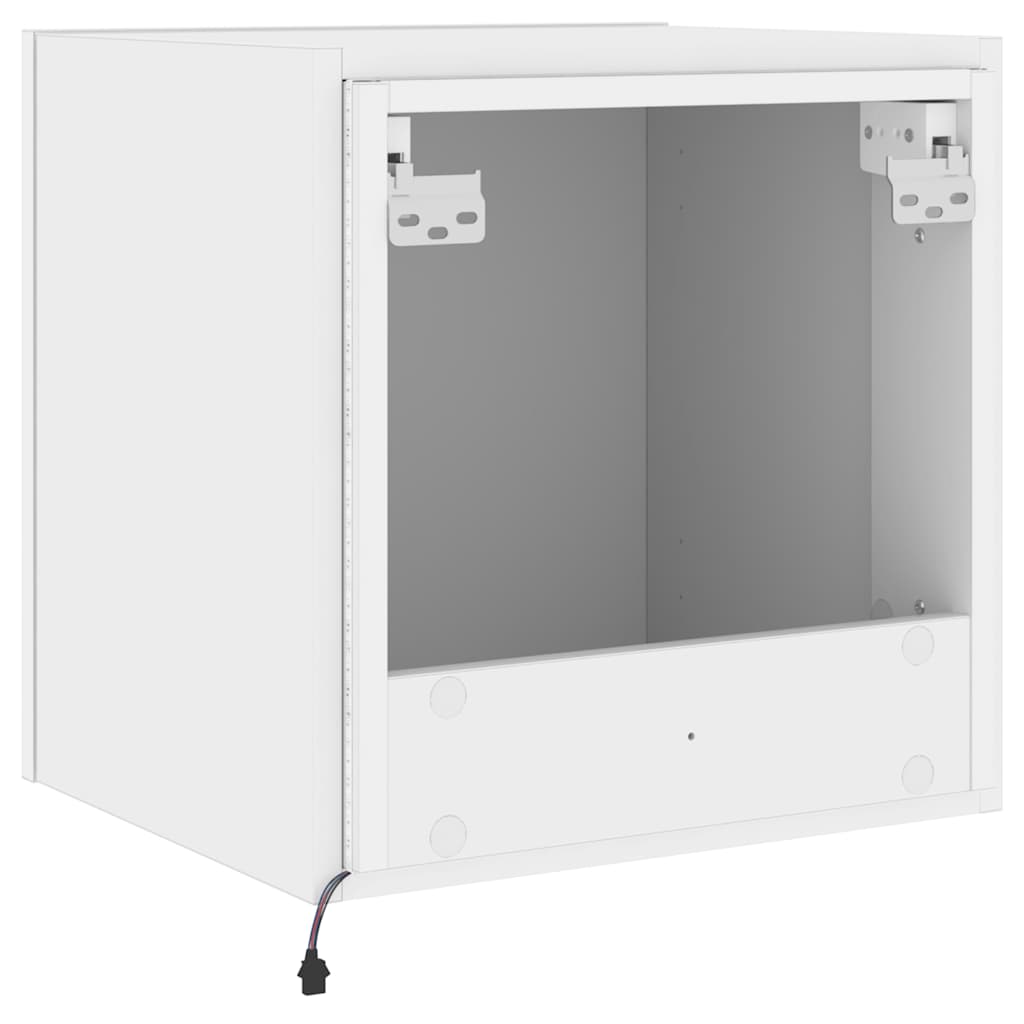 Sieninės TV spintelės su LED, 2vnt., baltos, 40,5x35x40cm