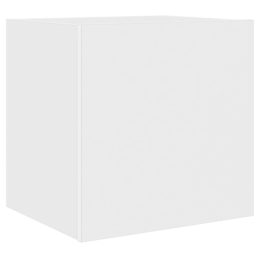 Sieninės TV spintelės su LED, 2vnt., baltos, 40,5x35x40cm