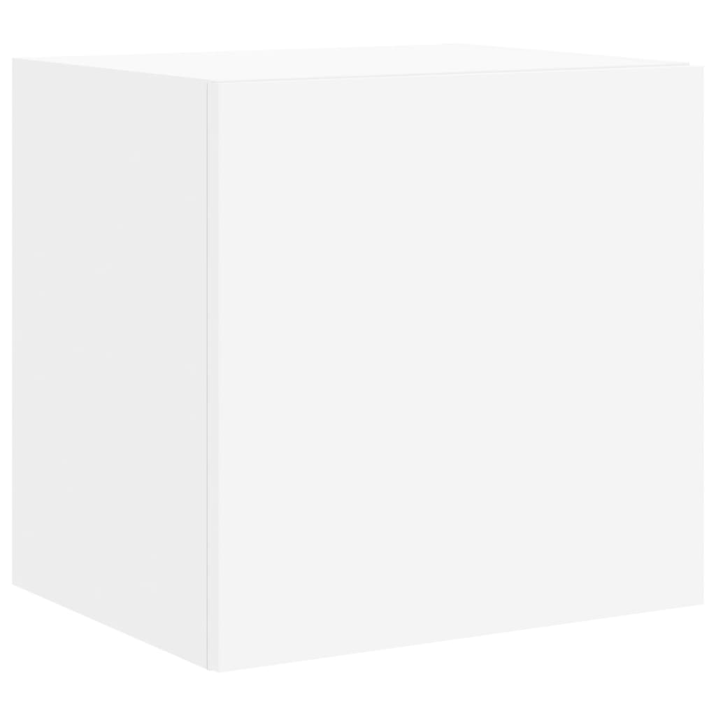 Sieninės TV spintelės su LED, 2vnt., baltos, 40,5x35x40cm