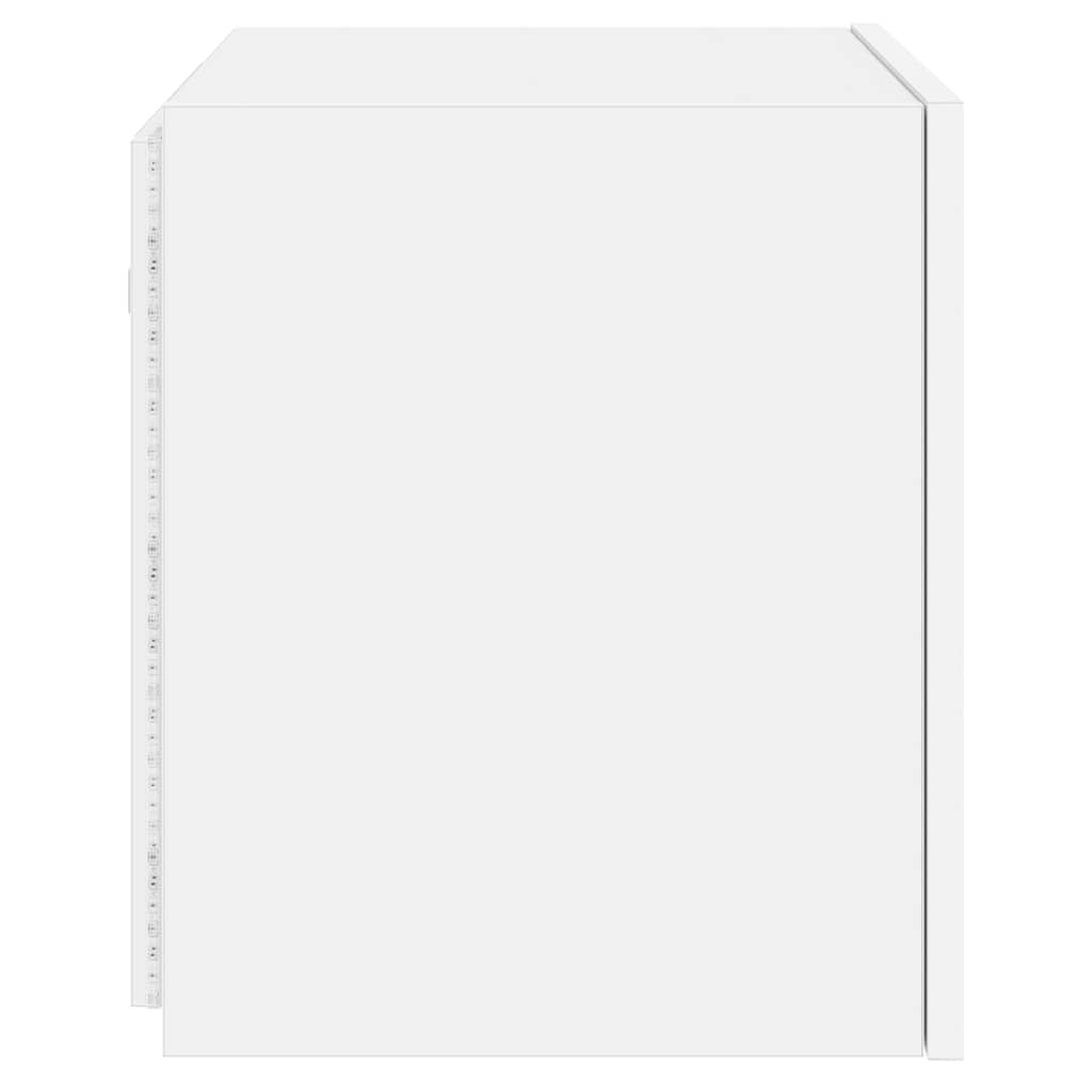 Sieninės TV spintelės su LED, 2vnt., baltos, 40,5x35x40cm