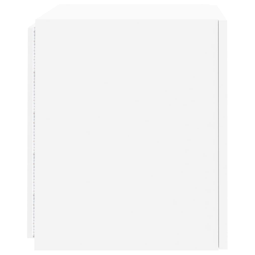 Sieninės TV spintelės su LED, 2vnt., baltos, 40,5x35x40cm