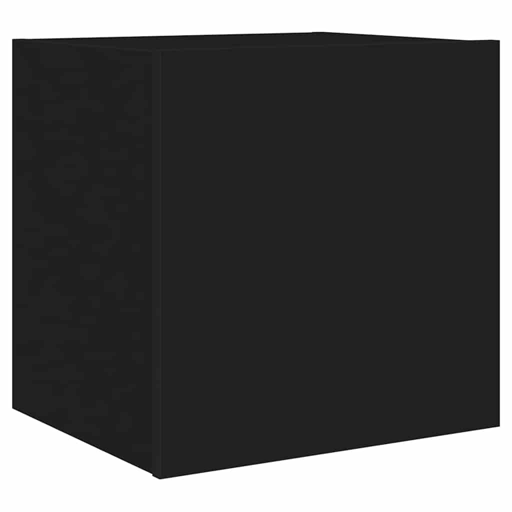 Sieninė TV spintelė su LED lemputėmis, juoda, 40,5x35x40cm