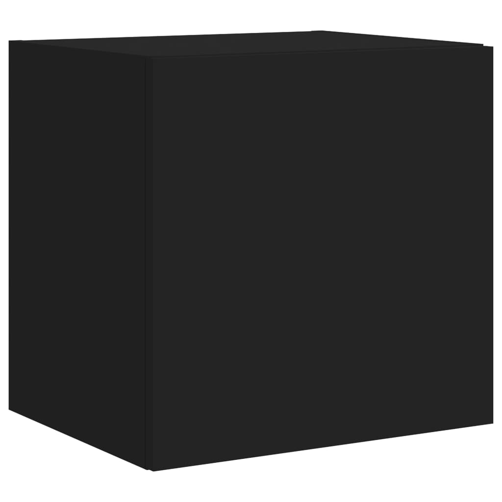 Pie sienas stiprināmi TV skapīši ar LED apgaismojumu, 2 gab., melni, 40,5x35x40 cm