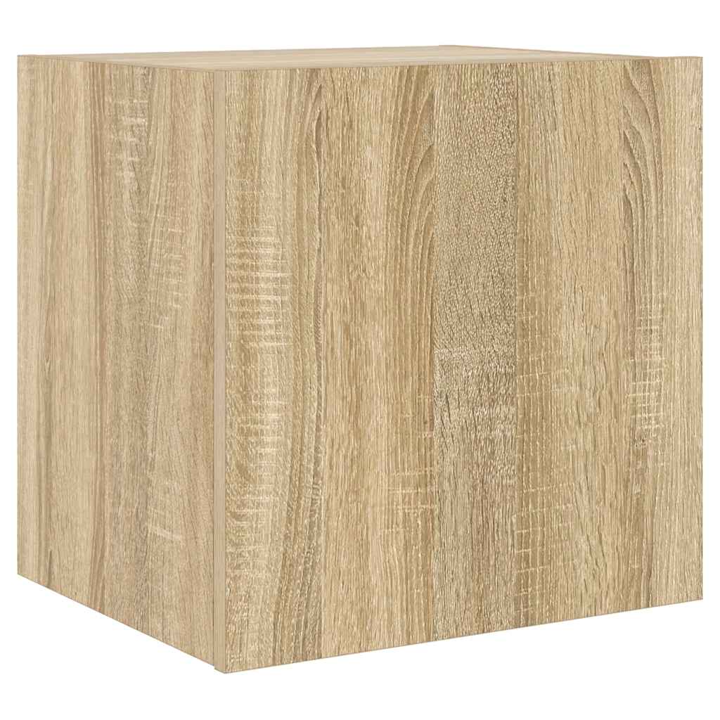 Sieninė TV spintelė su LED lemputėmis, ąžuolo, 40,5x35x40cm
