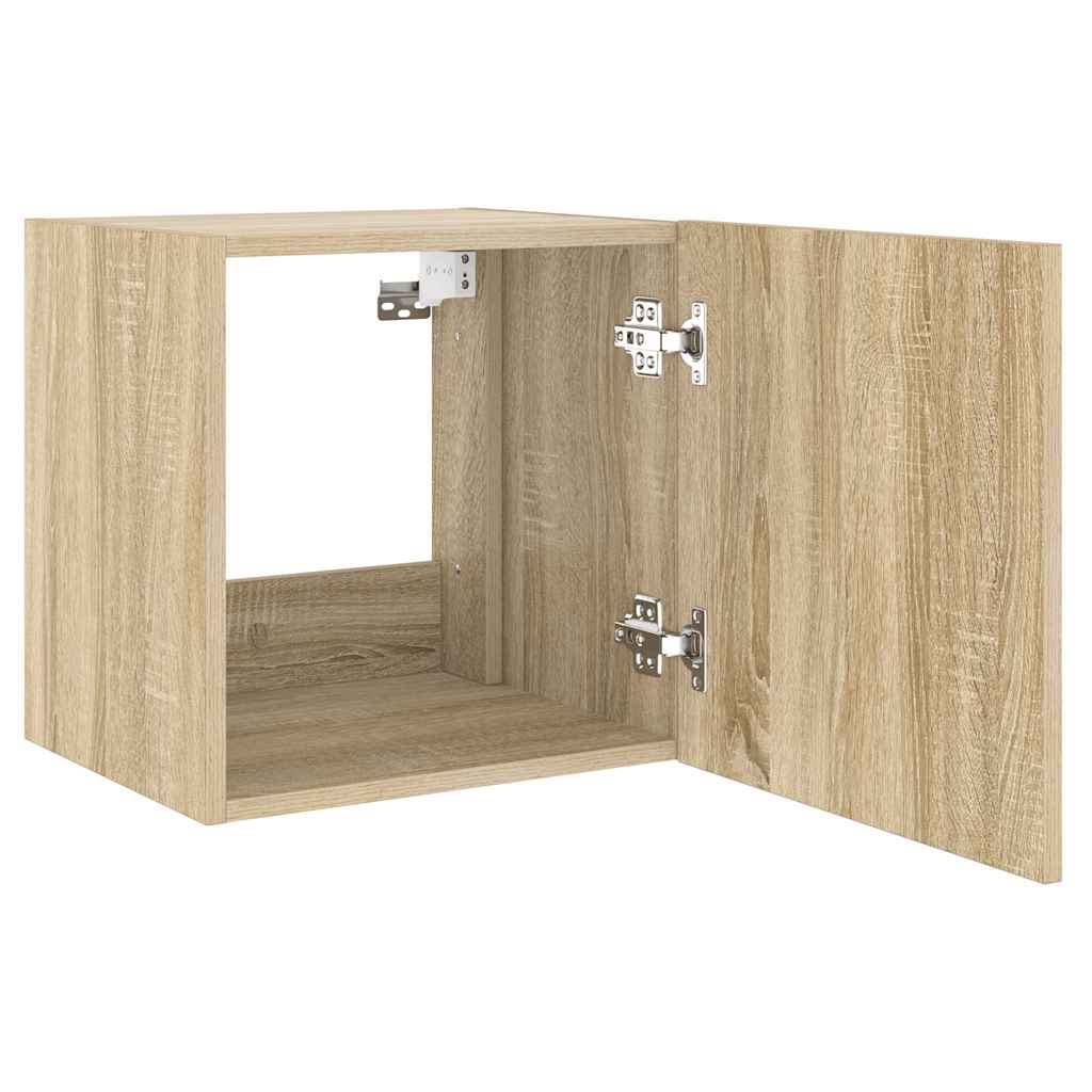 Sieninė TV spintelė su LED lemputėmis, ąžuolo, 40,5x35x40cm