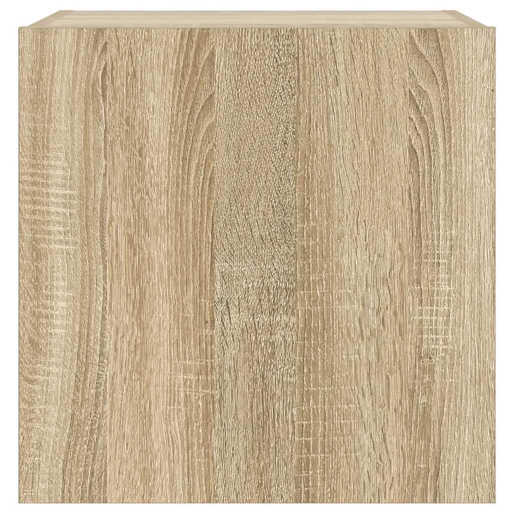 Sieninė TV spintelė su LED lemputėmis, ąžuolo, 40,5x35x40cm