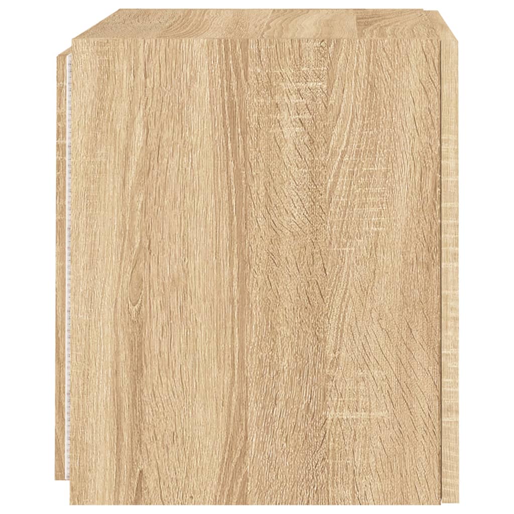 Sieninė TV spintelė su LED lemputėmis, ąžuolo, 40,5x35x40cm