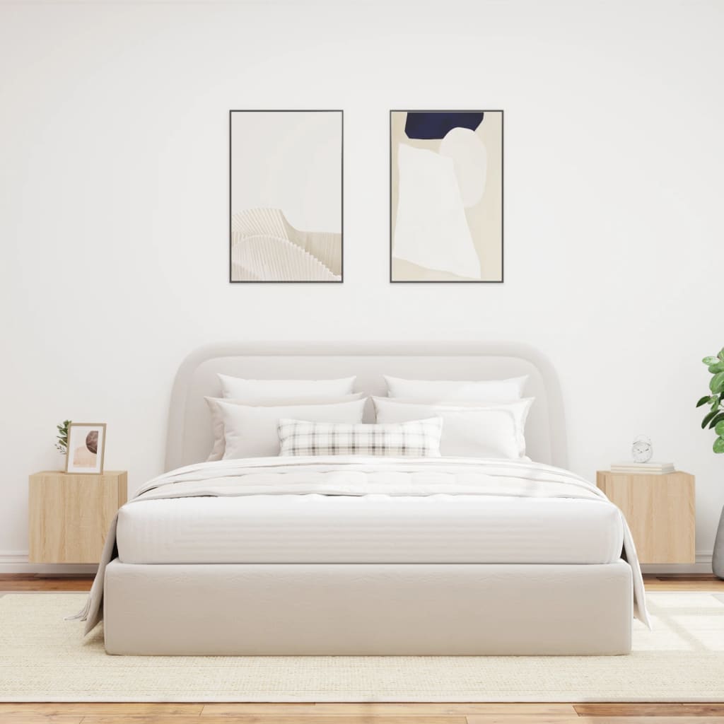 Pie sienas stiprināmi TV skapīši ar LED, 2 gab., ozola, 40,5x35x40 cm