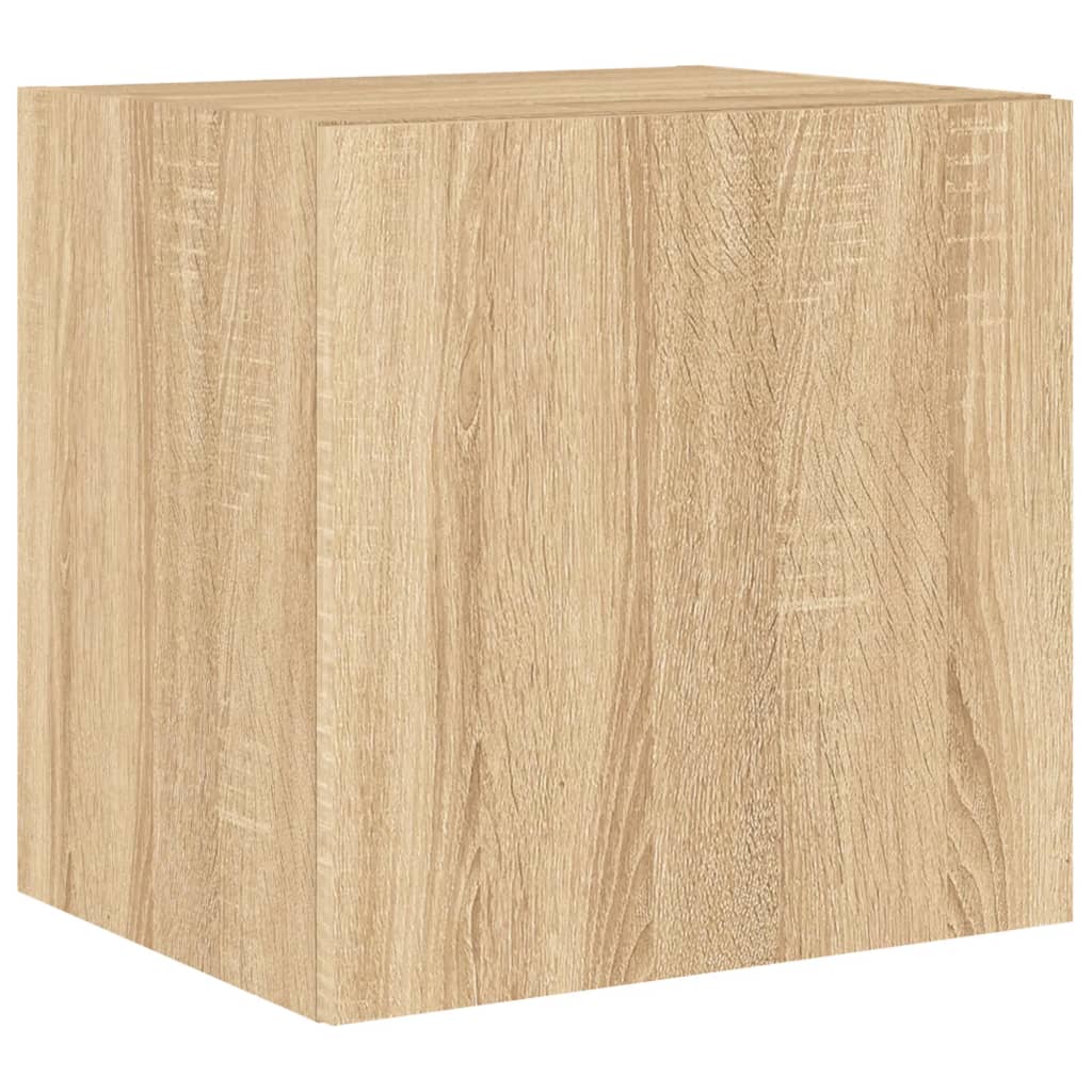 Pie sienas stiprināmi TV skapīši ar LED, 2 gab., ozola, 40,5x35x40 cm