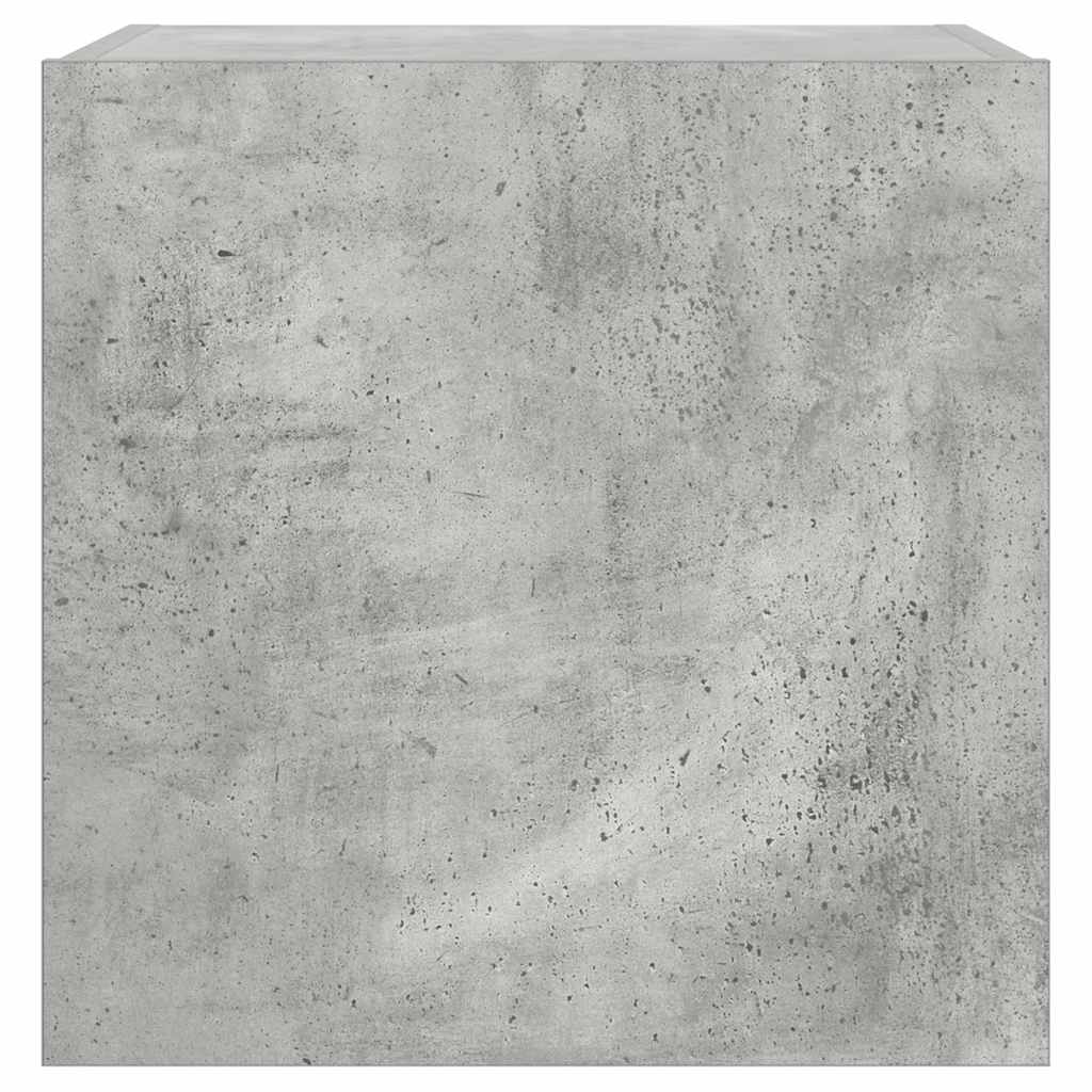 Sieninės TV spintelės su LED, 2vnt., betono, 40,5x35x40cm