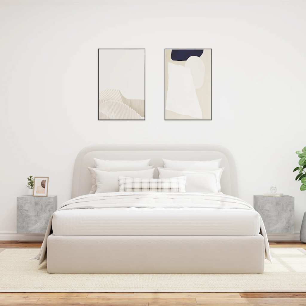 Sieninės TV spintelės su LED, 2vnt., betono, 40,5x35x40cm
