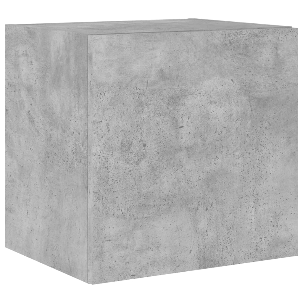 Wall-mounted TV Cabinets with LED, 2 pcs., Concrete, 40.5x35x40cm