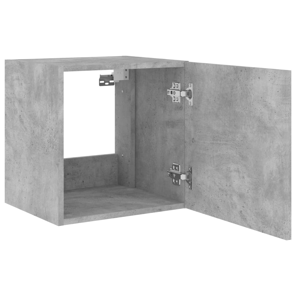 Wall-mounted TV Cabinets with LED, 2 pcs., Concrete, 40.5x35x40cm