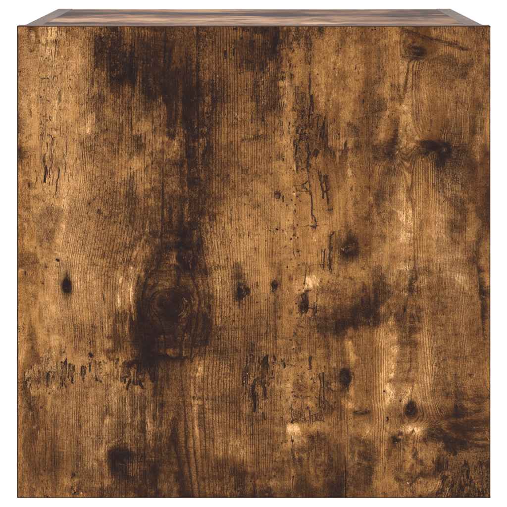 Sienas TV skapītis ar LED apgaismojumu, dūmu stikla krāsā, 40,5x35x40cm