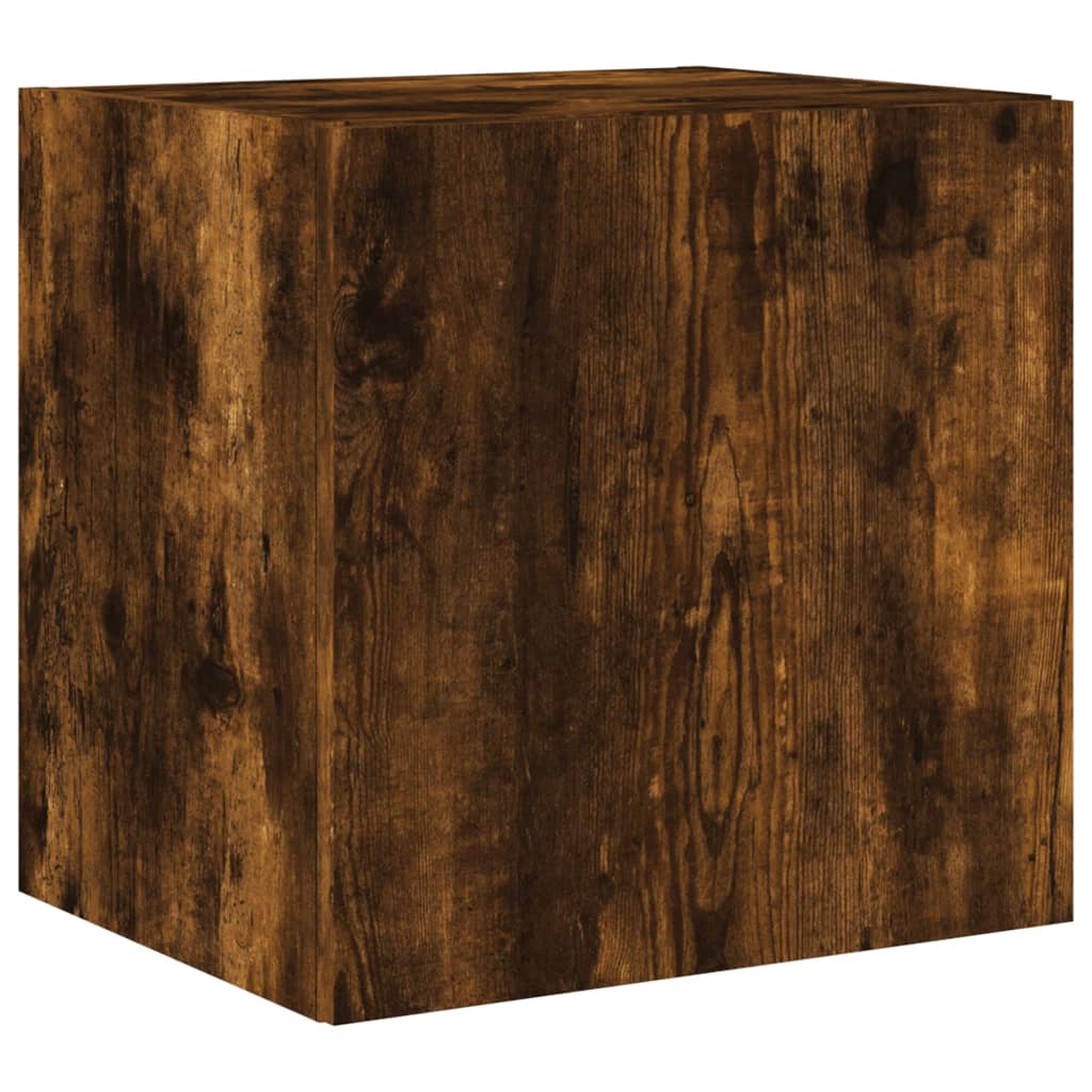 Wall TV Cabinets with LED, 2 pcs, Smoked Oak, 40.5x35x40cm