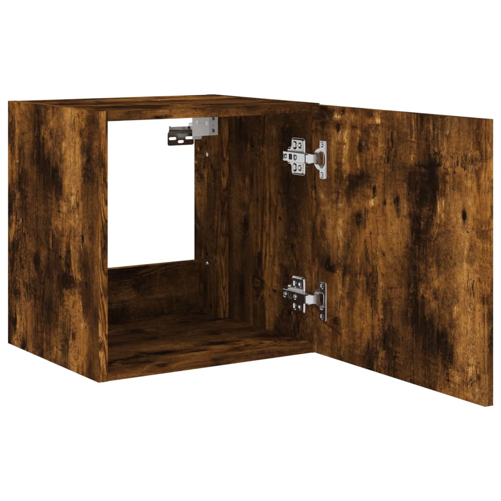 Wall TV Cabinets with LED, 2 pcs, Smoked Oak, 40.5x35x40cm